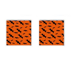 Halloween Card With Bats Flying Pattern Cufflinks (Square)