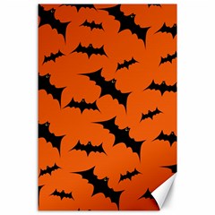 Halloween Card With Bats Flying Pattern Canvas 24  x 36 