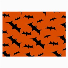 Halloween Card With Bats Flying Pattern Large Glasses Cloth