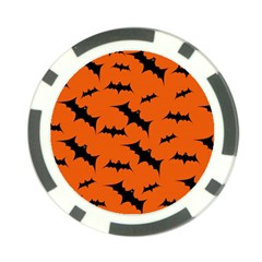 Halloween Card With Bats Flying Pattern Poker Chip Card Guard