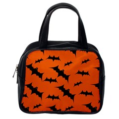 Halloween Card With Bats Flying Pattern Classic Handbag (One Side)