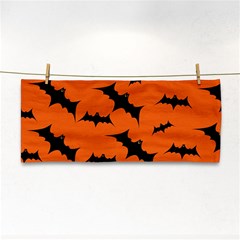 Halloween Card With Bats Flying Pattern Hand Towel