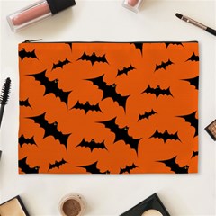 Halloween Card With Bats Flying Pattern Cosmetic Bag (XL)