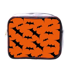 Halloween Card With Bats Flying Pattern Mini Toiletries Bag (One Side)