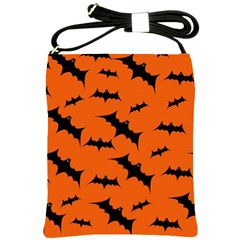 Halloween Card With Bats Flying Pattern Shoulder Sling Bag