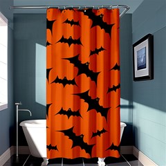 Halloween Card With Bats Flying Pattern Shower Curtain 36  x 72  (Stall) 