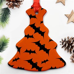 Halloween Card With Bats Flying Pattern Christmas Tree Ornament (Two Sides)