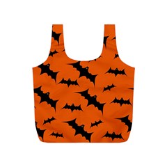 Halloween Card With Bats Flying Pattern Full Print Recycle Bag (S)