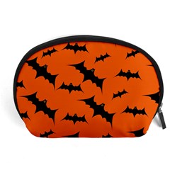 Halloween Card With Bats Flying Pattern Accessory Pouch (Large)