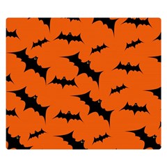 Halloween Card With Bats Flying Pattern Double Sided Flano Blanket (small)  by Wegoenart