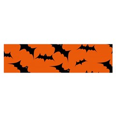 Halloween Card With Bats Flying Pattern Oblong Satin Scarf (16  x 60 )