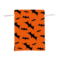 Halloween Card With Bats Flying Pattern Lightweight Drawstring Pouch (L)