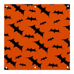 Halloween Card With Bats Flying Pattern Banner and Sign 3  x 3 