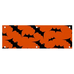 Halloween Card With Bats Flying Pattern Banner And Sign 6  X 2  by Wegoenart