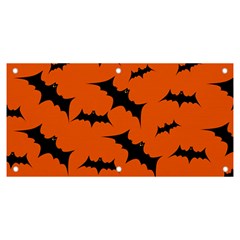 Halloween Card With Bats Flying Pattern Banner and Sign 6  x 3 