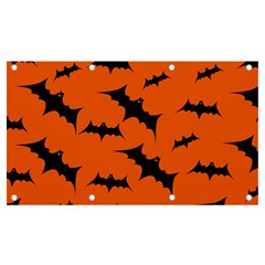 Halloween Card With Bats Flying Pattern Banner and Sign 7  x 4 