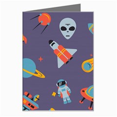 Space Seamless Pattern Greeting Card by Wegoenart