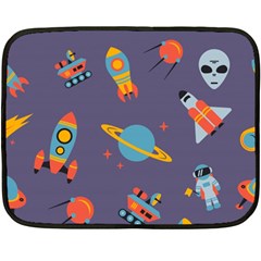 Space Seamless Pattern Fleece Blanket (mini) by Wegoenart