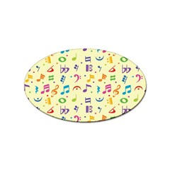 Seamless Pattern Musical Note Doodle Symbol Sticker (oval)