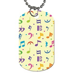 Seamless Pattern Musical Note Doodle Symbol Dog Tag (one Side) by Wegoenart