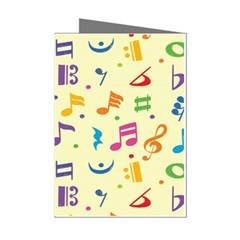 Seamless Pattern Musical Note Doodle Symbol Mini Greeting Cards (pkg Of 8)