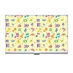 Seamless Pattern Musical Note Doodle Symbol Business Card Holder by Wegoenart