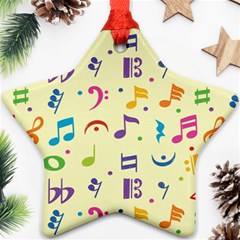 Seamless Pattern Musical Note Doodle Symbol Star Ornament (two Sides) by Wegoenart