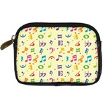 Seamless Pattern Musical Note Doodle Symbol Digital Camera Leather Case Front