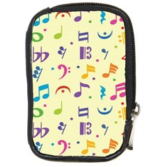 Seamless Pattern Musical Note Doodle Symbol Compact Camera Leather Case by Wegoenart