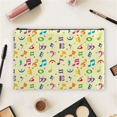 Seamless Pattern Musical Note Doodle Symbol Cosmetic Bag (large) by Wegoenart