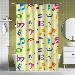 Seamless Pattern Musical Note Doodle Symbol Shower Curtain 48  X 72  (small)  by Wegoenart