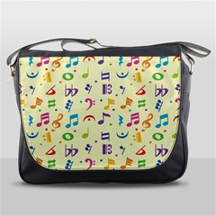 Seamless Pattern Musical Note Doodle Symbol Messenger Bag by Wegoenart