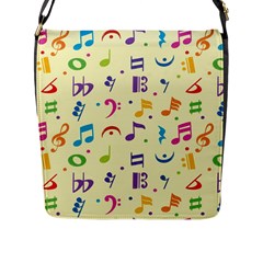 Seamless Pattern Musical Note Doodle Symbol Flap Closure Messenger Bag (l) by Wegoenart