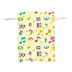 Seamless Pattern Musical Note Doodle Symbol Lightweight Drawstring Pouch (m) by Wegoenart