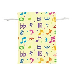 Seamless Pattern Musical Note Doodle Symbol Lightweight Drawstring Pouch (l) by Wegoenart