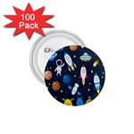 Big Set Cute Astronaut Space Planet Star Alien Rockets Ufo Constellation Satellite Moon 1.75  Buttons (100 pack)  Front