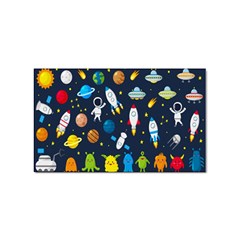 Big Set Cute Astronaut Space Planet Star Alien Rockets Ufo Constellation Satellite Moon Sticker (rectangular) by Wegoenart