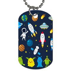 Big Set Cute Astronaut Space Planet Star Alien Rockets Ufo Constellation Satellite Moon Dog Tag (one Side) by Wegoenart