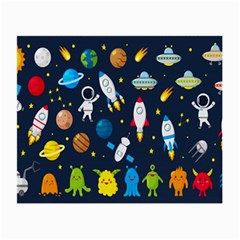 Big Set Cute Astronaut Space Planet Star Alien Rockets Ufo Constellation Satellite Moon Small Glasses Cloth (2 Sides) by Wegoenart