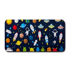 Big Set Cute Astronaut Space Planet Star Alien Rockets Ufo Constellation Satellite Moon Medium Bar Mat by Wegoenart