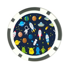 Big Set Cute Astronaut Space Planet Star Alien Rockets Ufo Constellation Satellite Moon Poker Chip Card Guard by Wegoenart