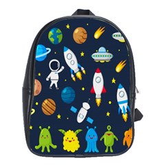 Big Set Cute Astronaut Space Planet Star Alien Rockets Ufo Constellation Satellite Moon School Bag (large) by Wegoenart