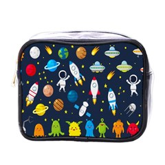 Big Set Cute Astronaut Space Planet Star Alien Rockets Ufo Constellation Satellite Moon Mini Toiletries Bag (one Side) by Wegoenart