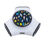 Big Set Cute Astronaut Space Planet Star Alien Rockets Ufo Constellation Satellite Moon 3-Port USB Hub Front