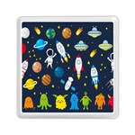 Big Set Cute Astronaut Space Planet Star Alien Rockets Ufo Constellation Satellite Moon Memory Card Reader (Square) Front