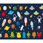 Big Set Cute Astronaut Space Planet Star Alien Rockets Ufo Constellation Satellite Moon Deluxe Canvas 14  x 11  (Stretched) 14  x 11  x 1.5  Stretched Canvas