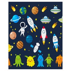 Big Set Cute Astronaut Space Planet Star Alien Rockets Ufo Constellation Satellite Moon Drawstring Bag (small) by Wegoenart