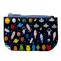 Big Set Cute Astronaut Space Planet Star Alien Rockets Ufo Constellation Satellite Moon Large Coin Purse by Wegoenart