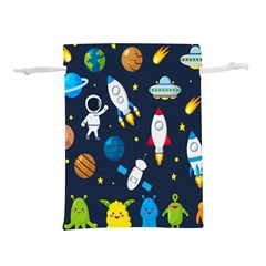 Big Set Cute Astronaut Space Planet Star Alien Rockets Ufo Constellation Satellite Moon Lightweight Drawstring Pouch (m) by Wegoenart