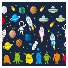 Big Set Cute Astronaut Space Planet Star Alien Rockets Ufo Constellation Satellite Moon Lightweight Scarf  by Wegoenart